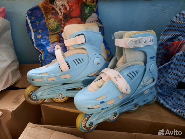 Детские ролики и защита 34 размер