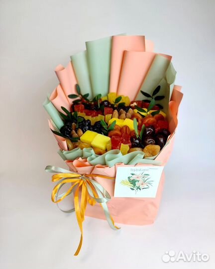 Сьедобные букеты из сухофруктов, день учителя