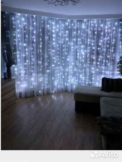 Гирлянды шторы 3*3