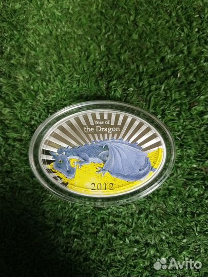 Серебрянная монета Ниуэ 2 доллара 2012 Дракон