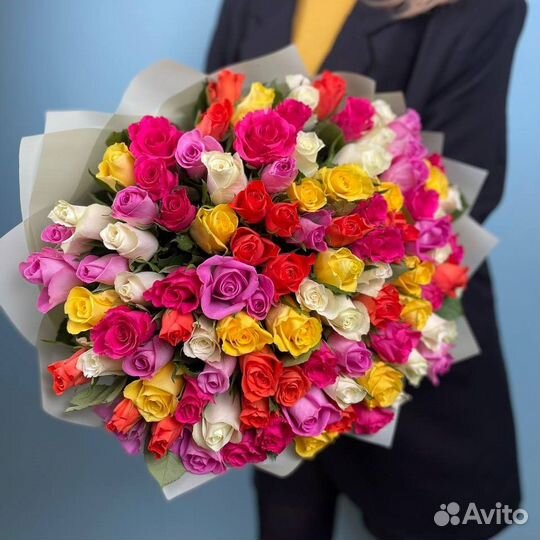 Букеты из 101 розы микс