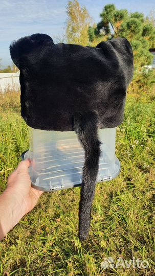 Шапка кошечка натуральный мех