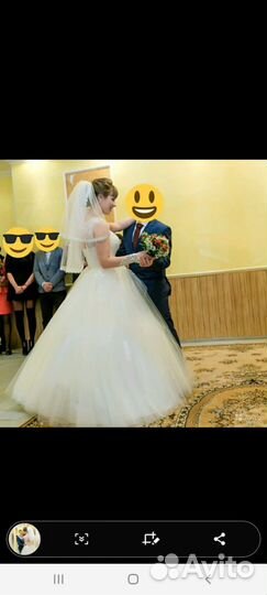 Свадебное платье 44 46 бу