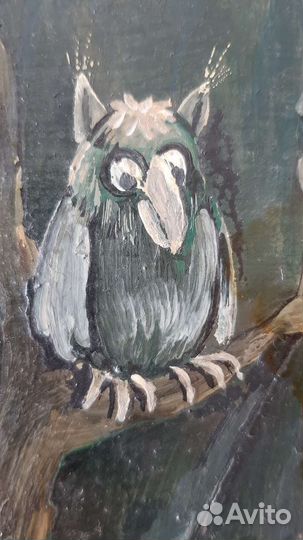 Картина Шарманщик масло оргалит 30 х 40