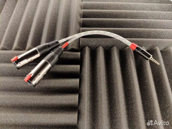 Гибкий переходник Jack 3,5 стерео на 2 Jack 6,3 гн