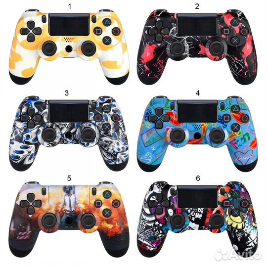 Джойстик Dualshock ps4 с принтом/ Геймпад Sony PS4