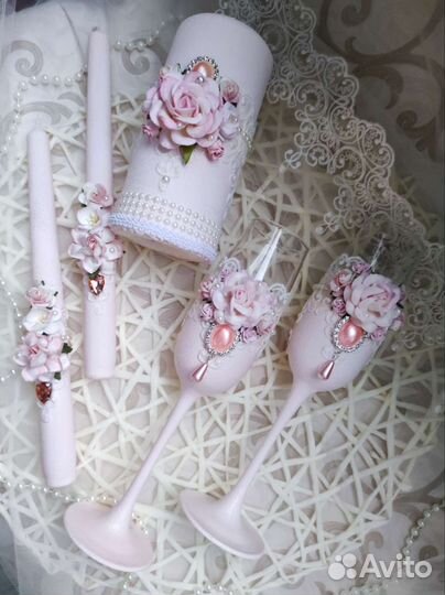 Свечи, бокалы на свадьбу