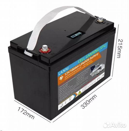 Аккумулятор LiFePo4 12v 100Ah литийжелезофосфат