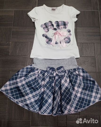 Детский костюм на девочку (юбка+футболка)