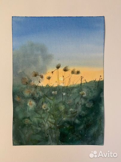 Картина акварель пейзаж