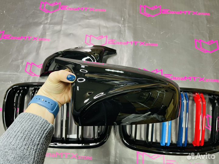 Накладки зеркал ноздри триколор BMW X6 E71