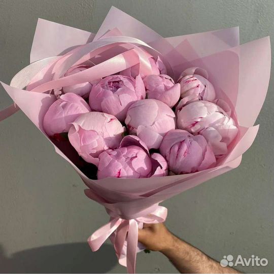 Цветы букеты пионы с доставкой 11, 15, 21, 31, шт