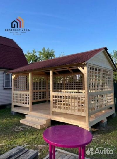 Беседка из сосны. Доставка
