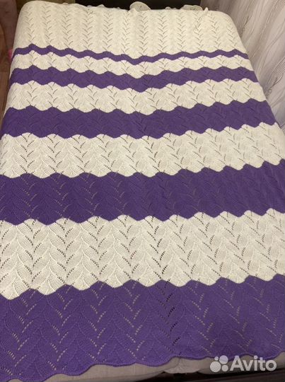 Плед вязанный на спицах размер: 210*200 см