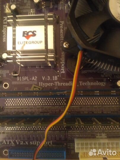 Материнская плата сокет 775 + проц+память+кулер