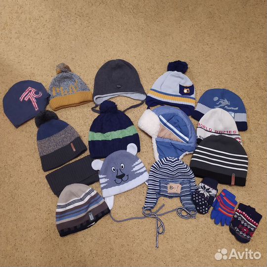 Шапки зима-осень на мальчика от 2 до 8 лет