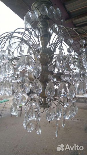 Хрустальная люстра СССР винтажная