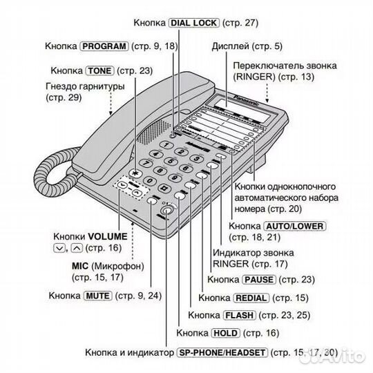 Проводной телефон Panasonic KX-TS2365RUW белый