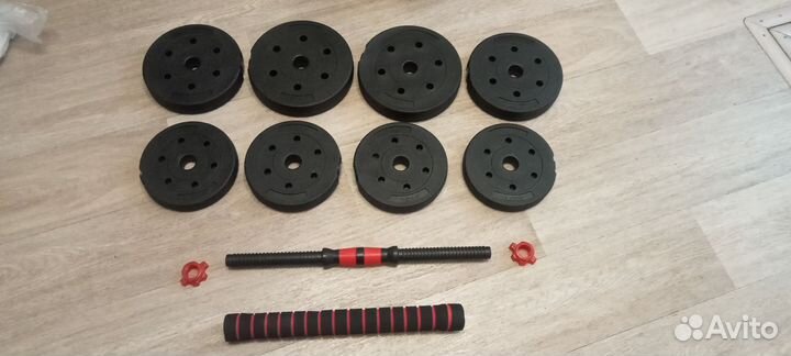 Набор гантелей 30 кг и штанга