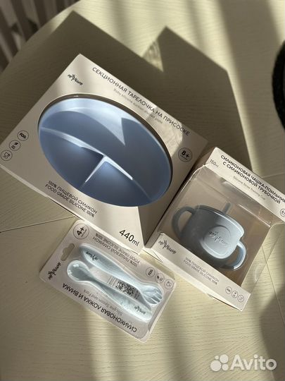 Новый Детский набор силиконовой посуды 