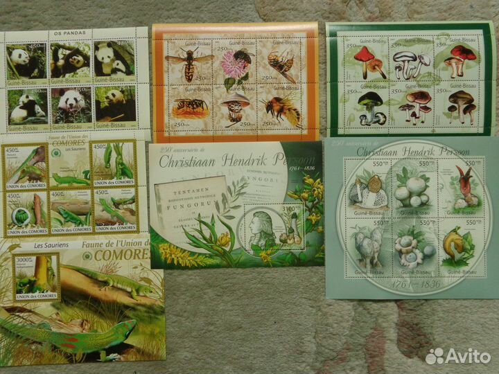 Марки флора, фауна грибы минералы