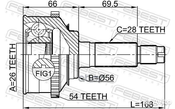 Шрус наружный 26x56x28 (KIA carnival/sedona (FL