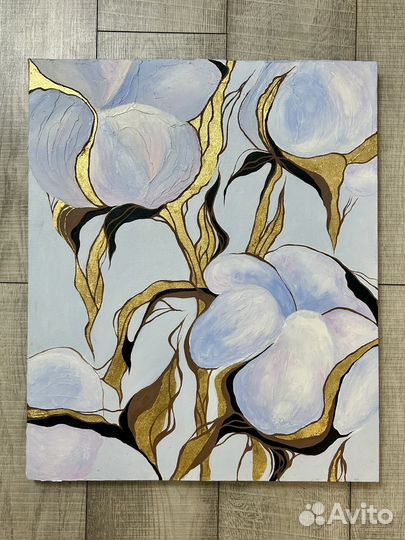 Картина интерьерная, акрил/поталь