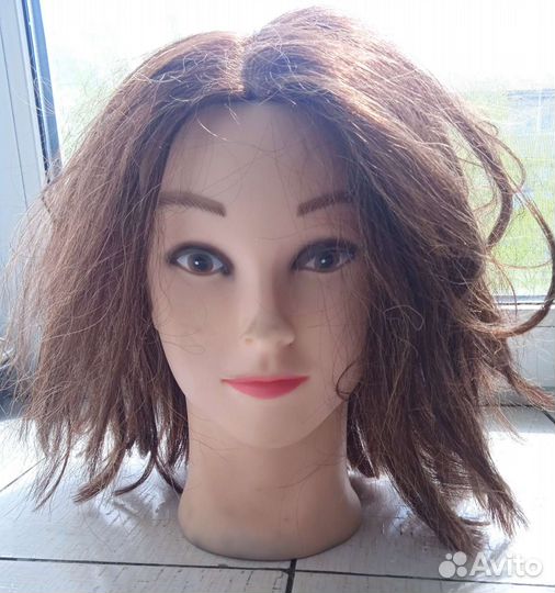 Манекен из натур. волоса для стрижек, причёсок