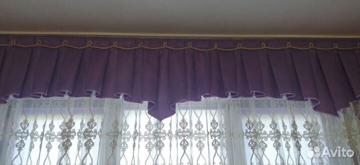 Шторы с ламбрекеном и тюль