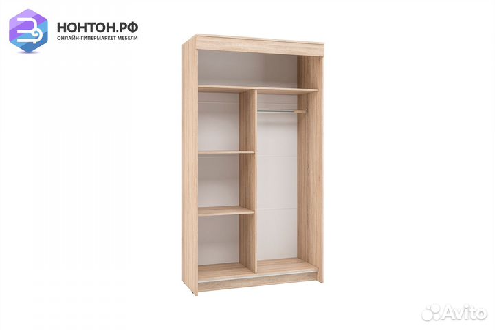 Шкаф-купе Бассо 1.0 м с зеркалом дуб сонома / белы