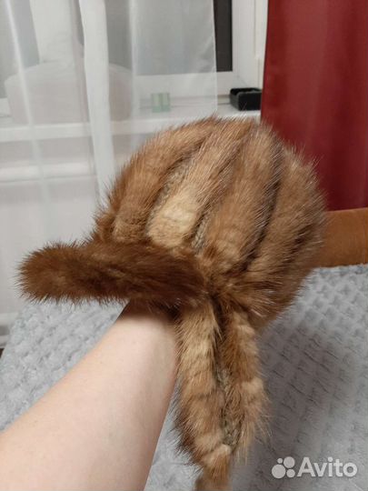 Шапка ушанка натуральный мех женская