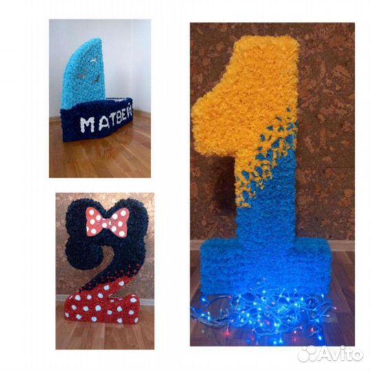 Цифра 1, 2, 3 на День Рождения