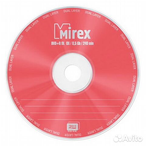 Диски mirex DVD+ R Dual Layer 8.5 GB 8x