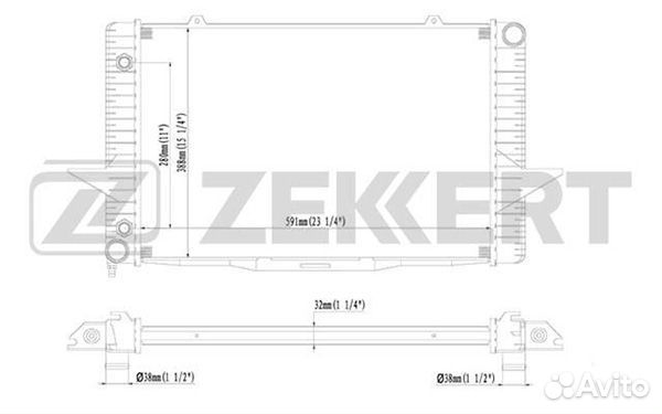 Радиатор охлаждения двигателя Volvo 850 91, S70 97, V70 95