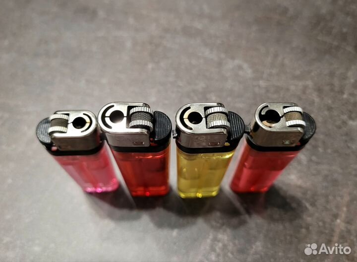 Зажигалки прозрачные 4 шт стекло