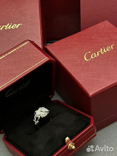 Золотое кольцо Cartier panther