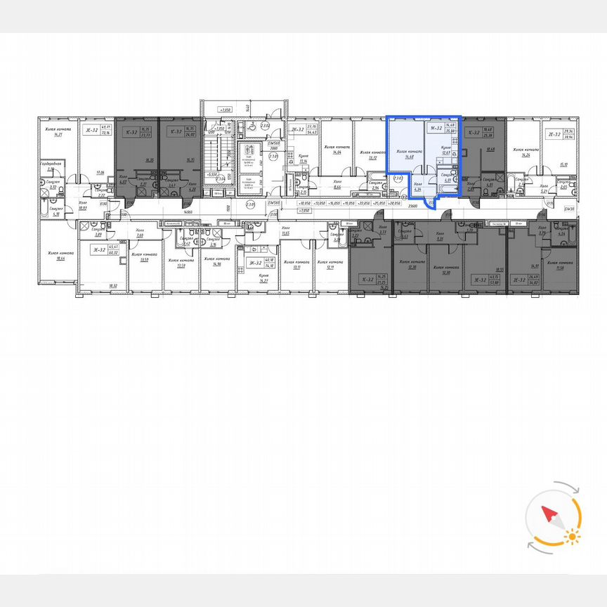 1-к. апартаменты, 35,5 м², 3/14 эт.