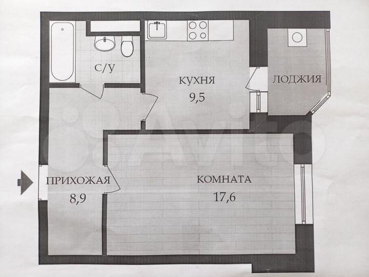 1-к. квартира, 45 м², 6/10 эт.