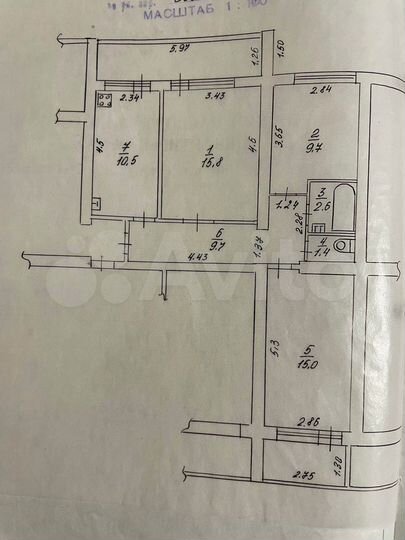 3-к. квартира, 70 м², 1/5 эт.
