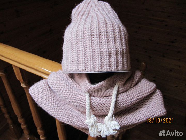 Ккомплект снуд+шапка, тепл. замш шапка