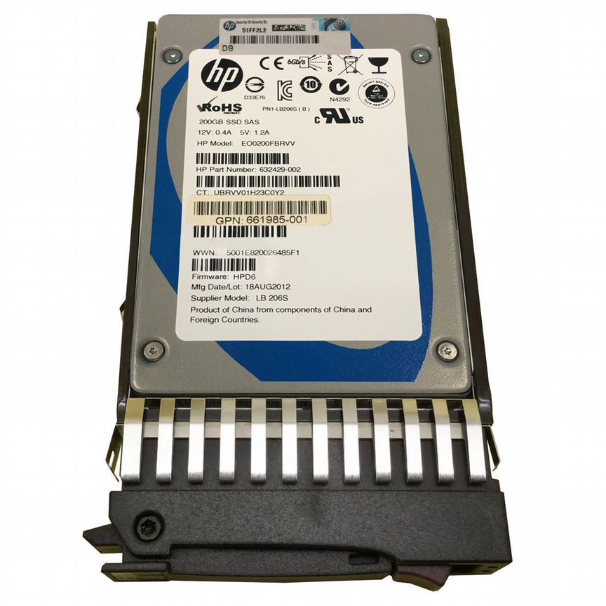 [661985-001] Жесткий Диск Hp 200gb Sas 2.5" Ssd 661985-001
