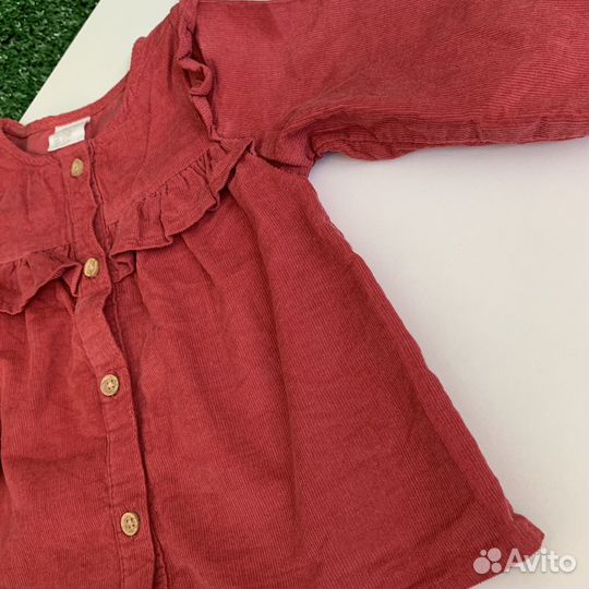 Вельветовая рубашка для девочки h&m 74