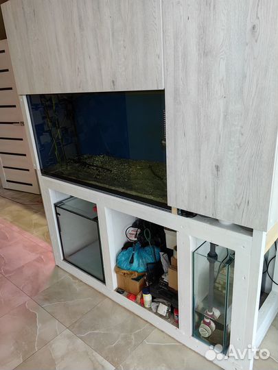 Аквариумная стойка, аквариум, со всем наполнением