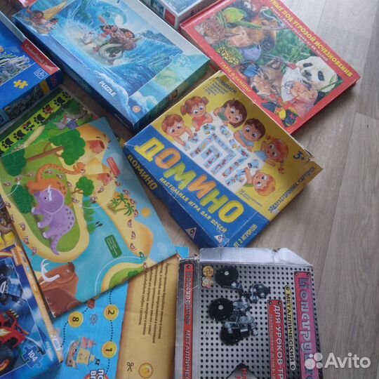 Пазлы детские, конструктор, домино, игры