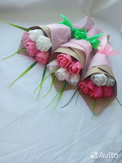 Букет тюльпанов из мыла ручной работы