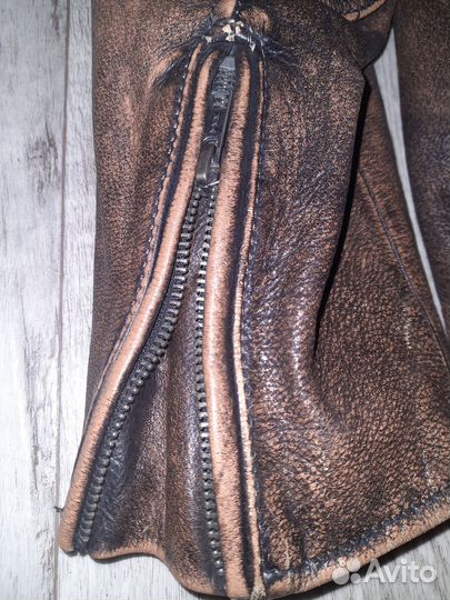 Мотокуртка кожаная мужская 52