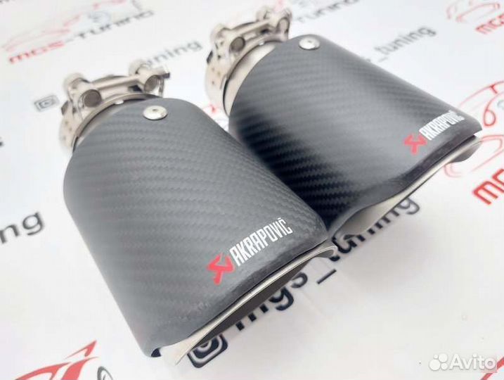 2 Насадки выхлоп Akrapovic Art Sport карбон 102мм
