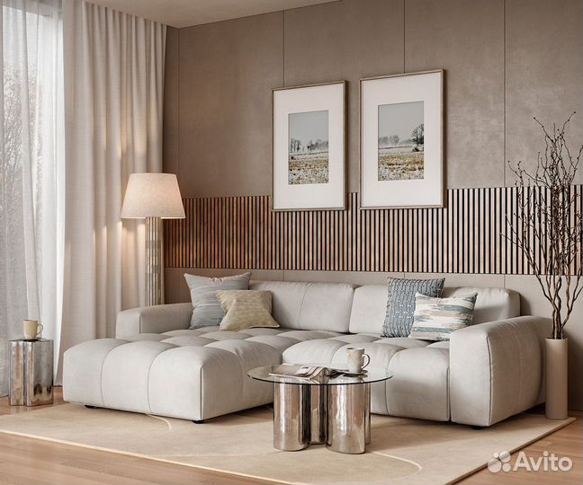 Акустическая панель Cosca Decor Сканди Ясень Тирамису, 600x600x19мм Бежевый