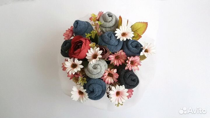 Букет из носков женский. Ручная работа