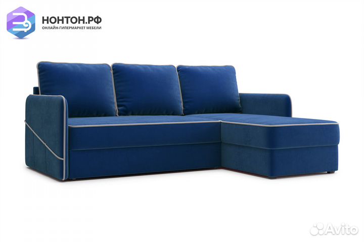 Диван угловой дельфин Энерджи темно-синий